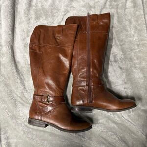 Marc Fisher Glimmer cognac leather riding boots Sz 6